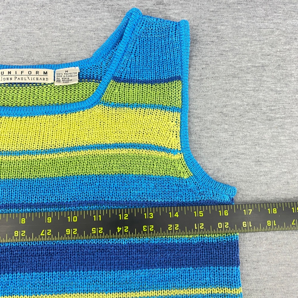 Uniform John Paul Richard Sleeveless Sweater Striped Tank M‎ Knit Resortwear - Picture 6 of 6